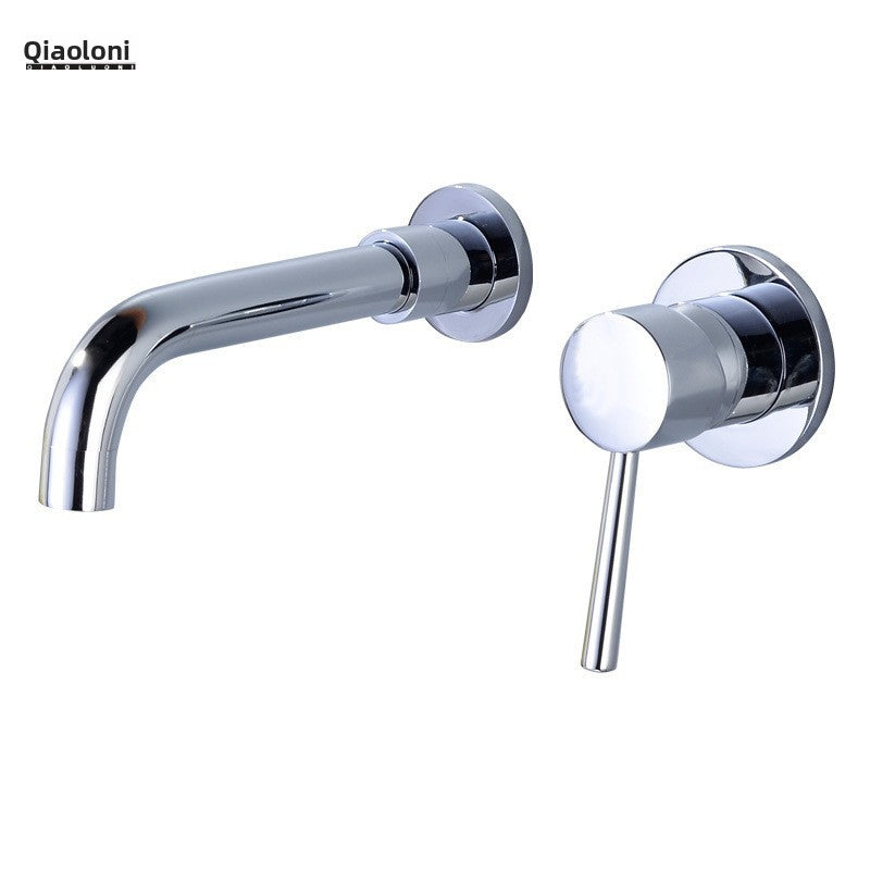 Wall-Mounted Antique Brass Basin Faucet with Brushed Gold Finish