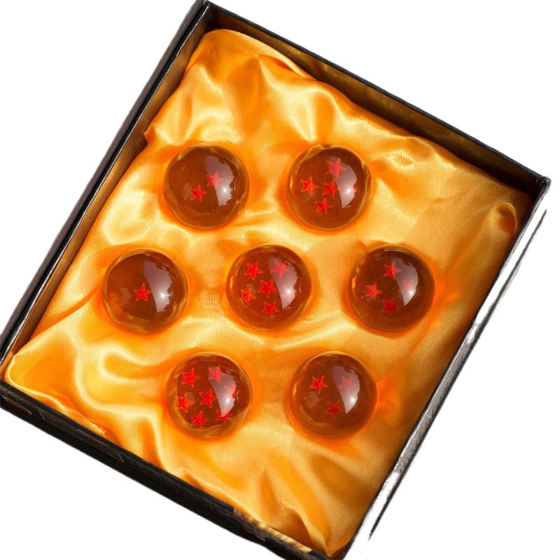 Collector-Edition Seven Dragon Ball Replica Set – Precision-Crafted Resin Spheres with Iconic Star Patterns & Display Base