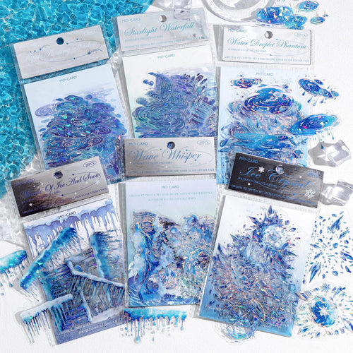3D Laser Silver PET Stickers for DIY Decoration