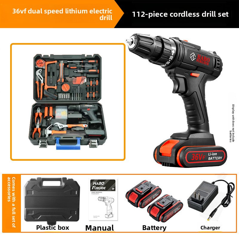 24V/36V Cordless Power Drill Set - Rechargeable Lithium-Ion Electric Driver Combo Kit, 35 to 112-Piece Complete Hardware Tool Kit with Storage Case