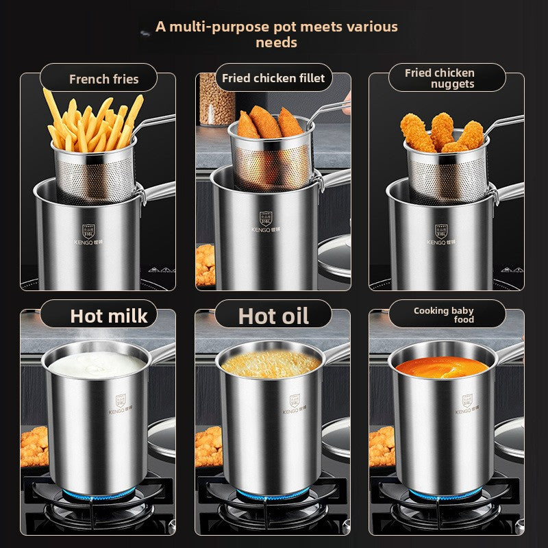 Stainless Steel Multi-Function Fryer Pot with Strainer