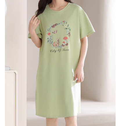 Women Cotton Sleep Nightgown Home Dress