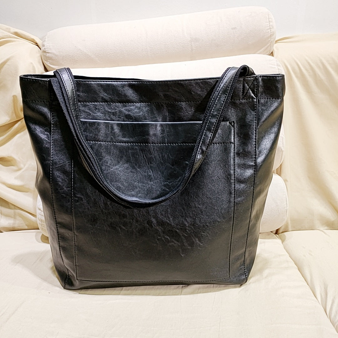 Womens Retro Leather Tote Bag