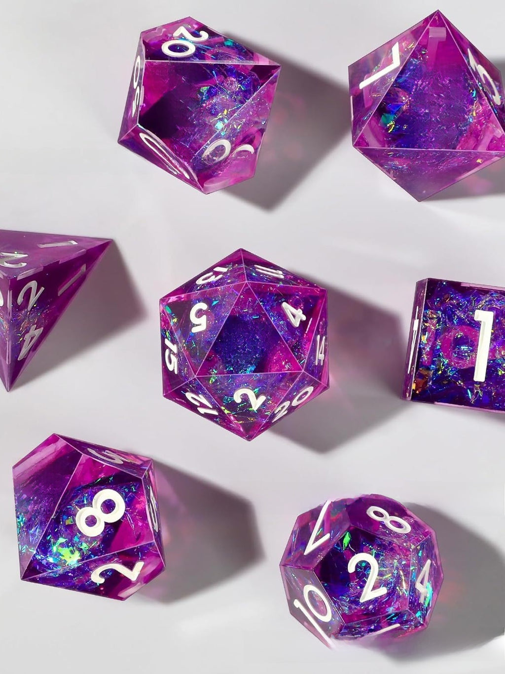 Epoxy Resin Polyhedral Dice Set for Tabletop RPG Games