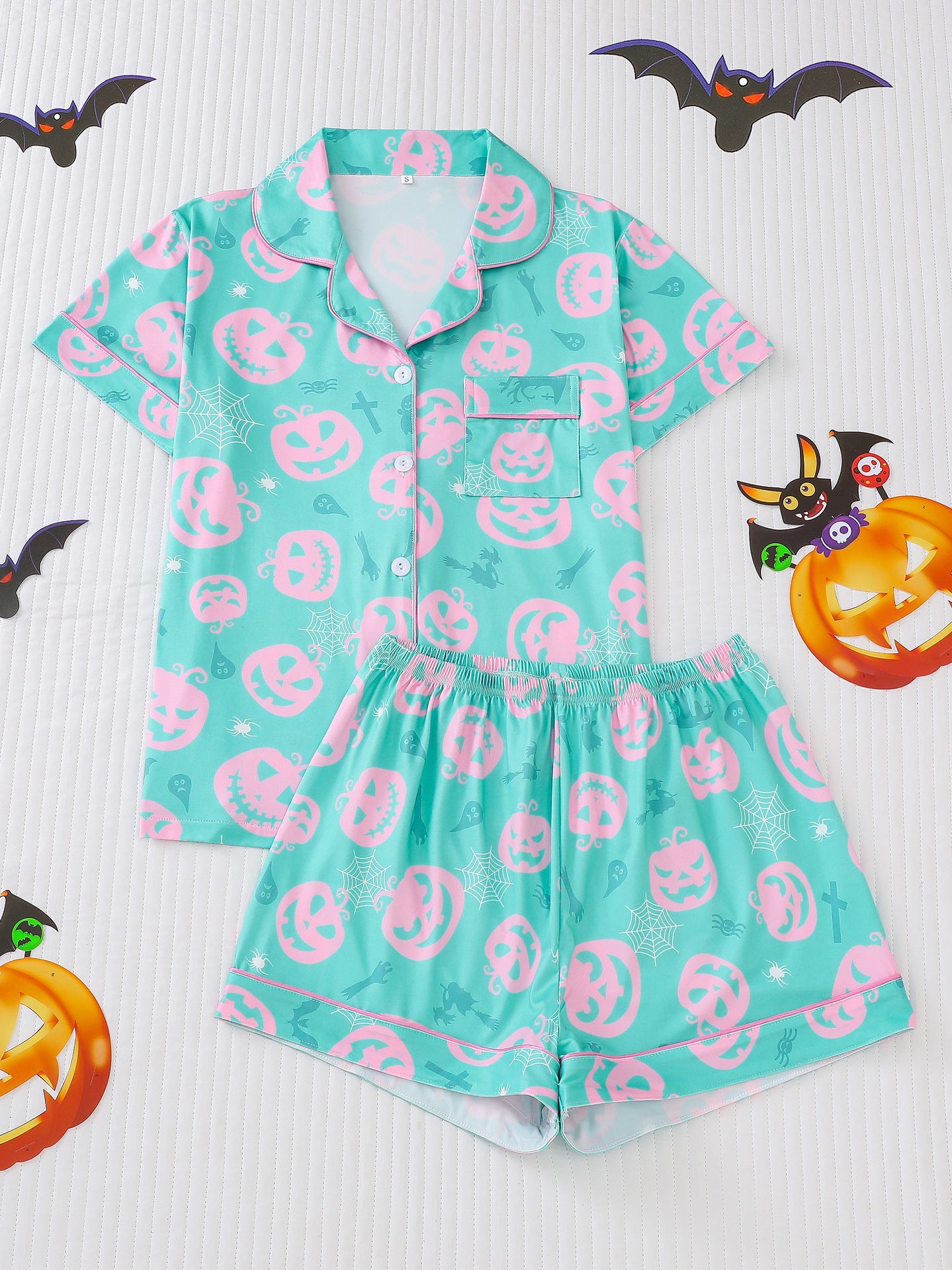Women's Short Sleeve Pajama Set with Shorts