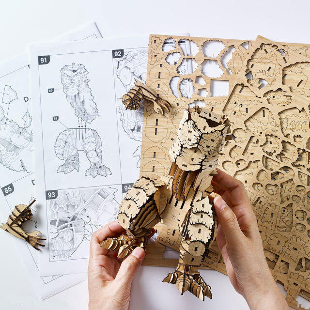 3D Wooden Puzzle Model Kit Godzilla, Howl's Moving Castle & Sky City Mechanical Toys