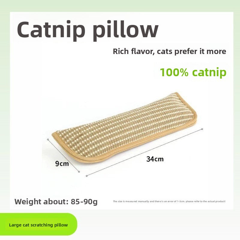 Sisal Catnip Cat Scratching Mat pillow | Bite-Resistant Fish Toy for Teeth Cleaning