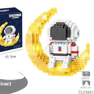Astronaut Theme Glow Micro-Particle Building Blocks