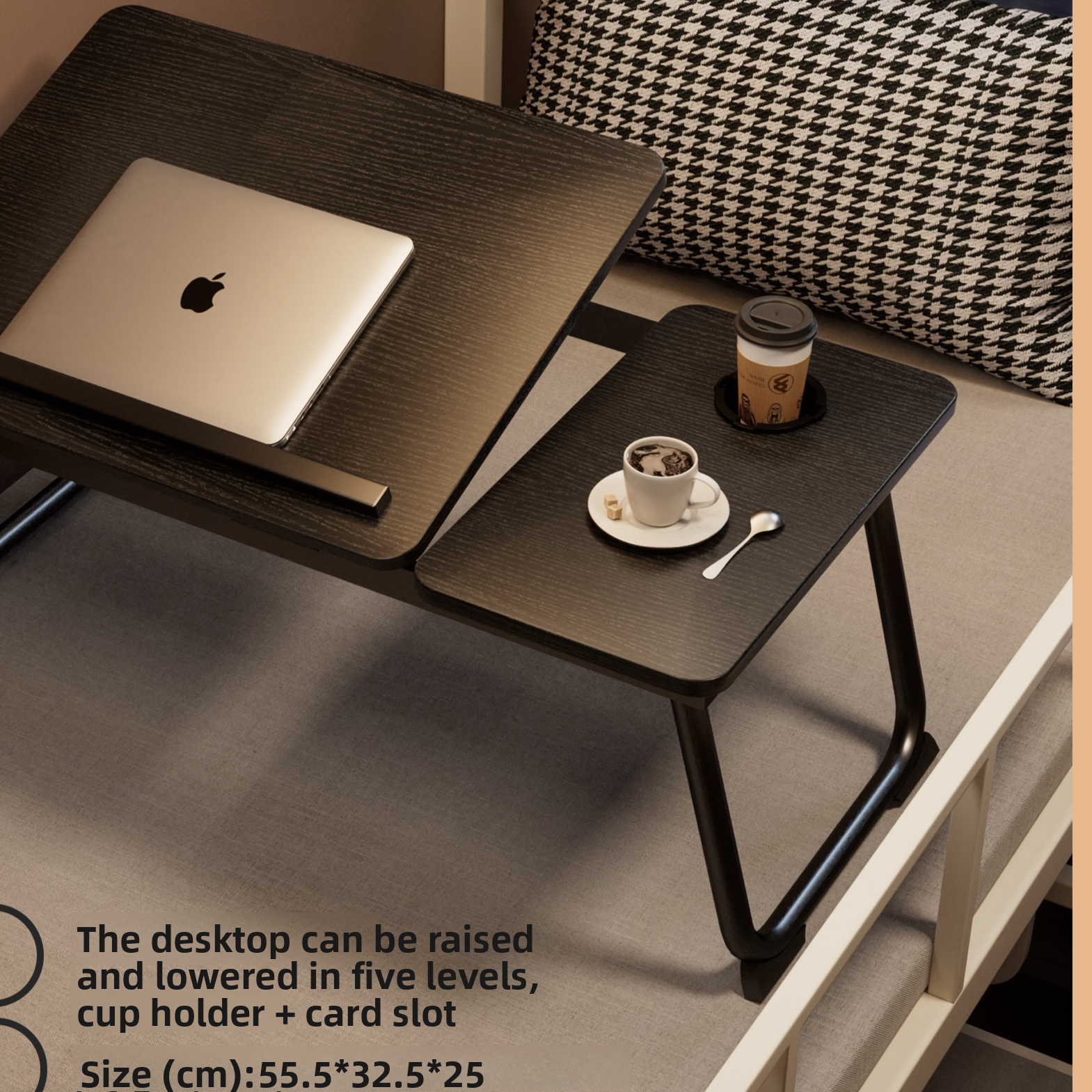 Adjustable Bed Table with Foldable Design
