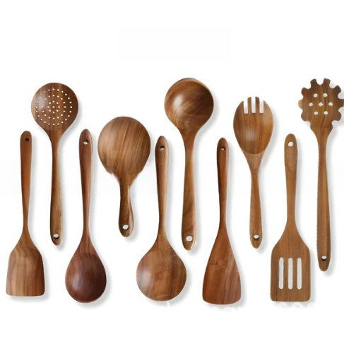 Acacia Wood 9-Piece Kitchen Utensil Set