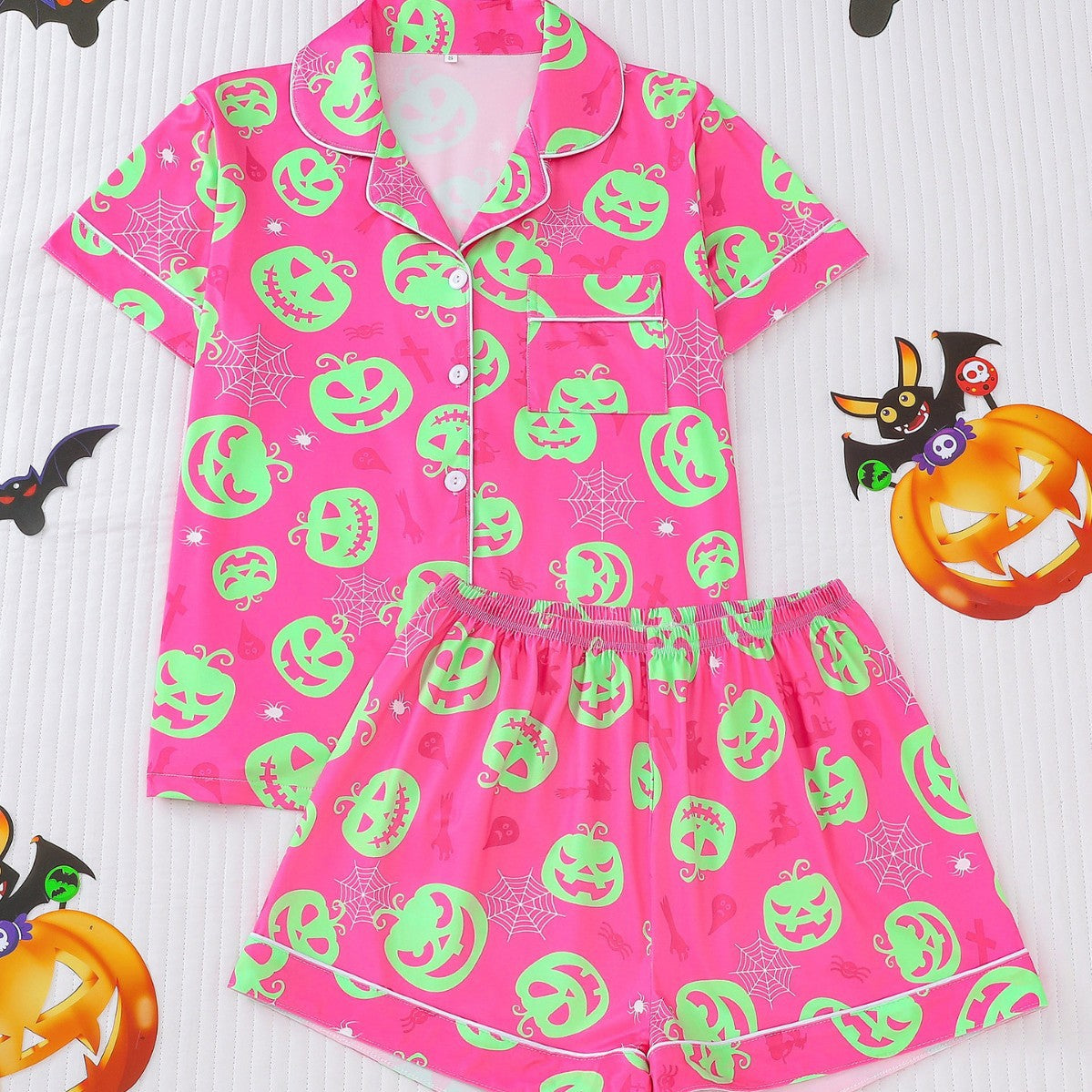 Women's Short Sleeve Pajama Set with Shorts