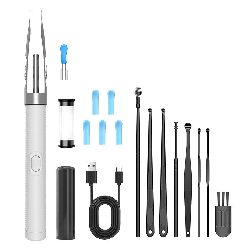 Smart Visual Ear Cleaner with 720p HD Camera & WiFi - Wireless Otoscope Earwax Removal Tool Set with LED Light and Precision Micro-Tweezers