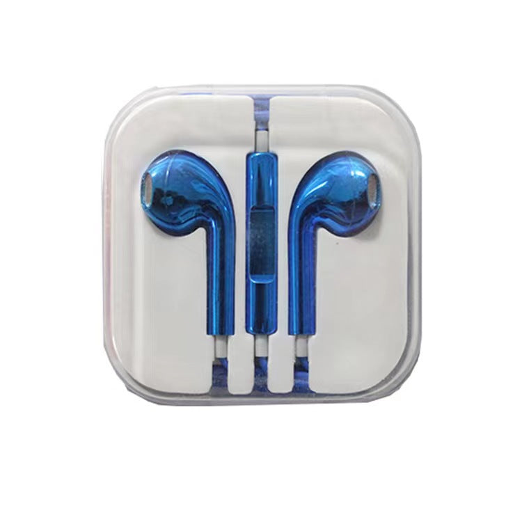 Metallic Electroplated Wired Earphones-3.5mm In-Ear Headphones with Microphone