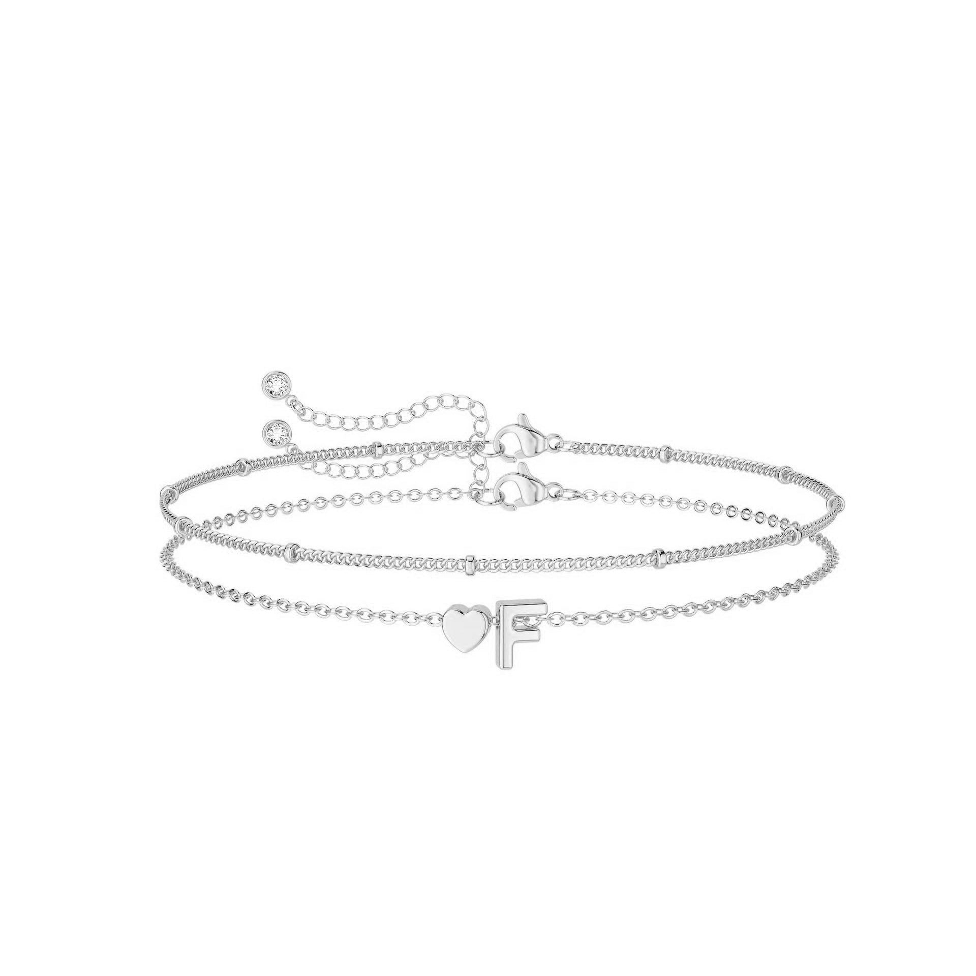 Peach Heart Letter Bracelet