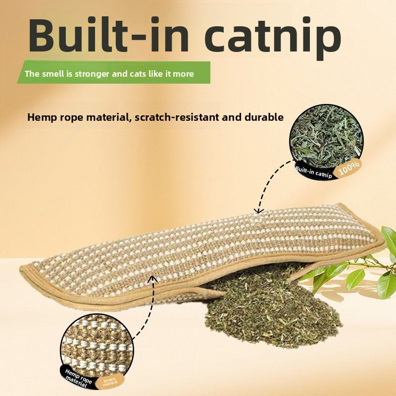 Sisal Catnip Cat Scratching Mat pillow | Bite-Resistant Fish Toy for Teeth Cleaning