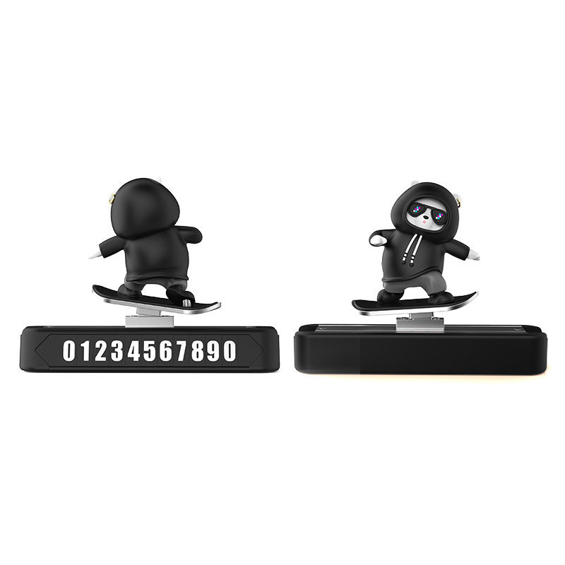 Moving Bear Skateboard Vehicle Decoration Piece