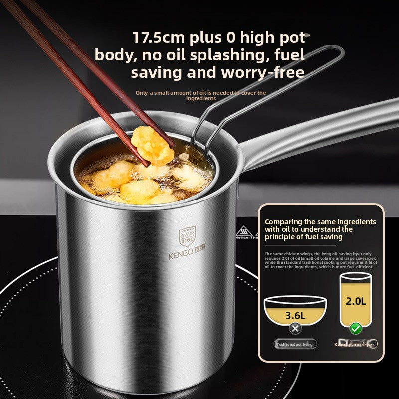 Stainless Steel Multi-Function Fryer Pot with Strainer