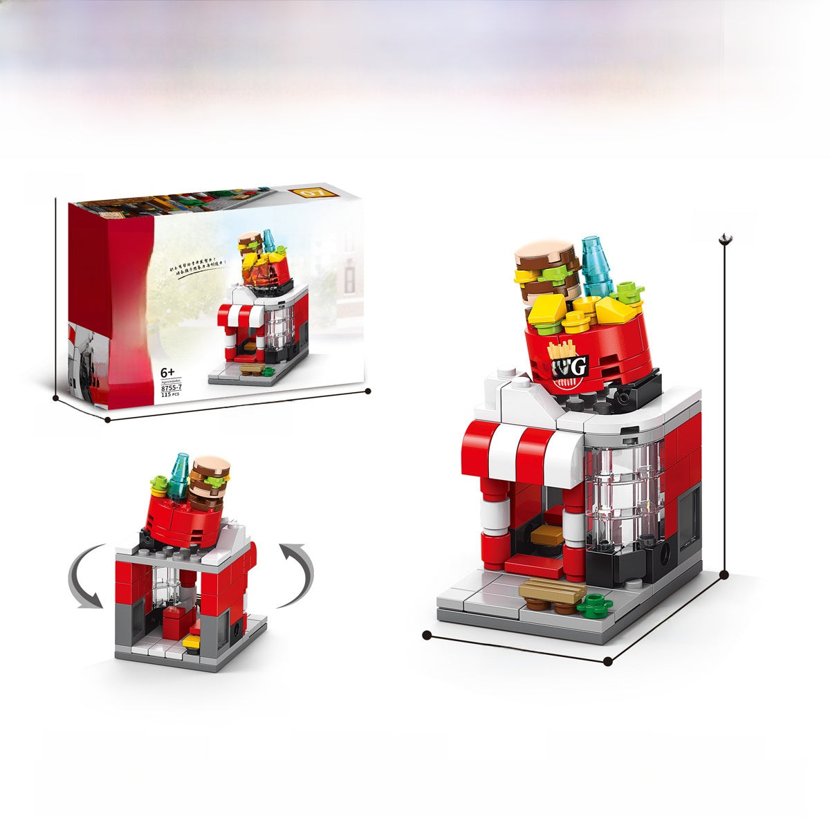 Mini Street View Building Blocks Set-Micro Architecture City Creator Bricks Toy, DIY Educational Village Model Kits for Kinds & Adults (Cafes, Shops & Castles)