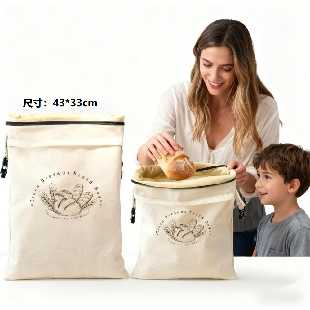 Reusable Cotton Bread Storage Bags with Drawstring