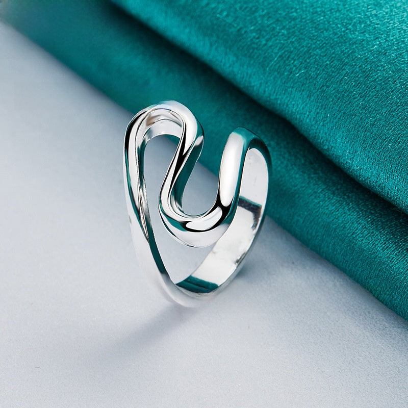 Minimalist Geometric Silver Ring for Women