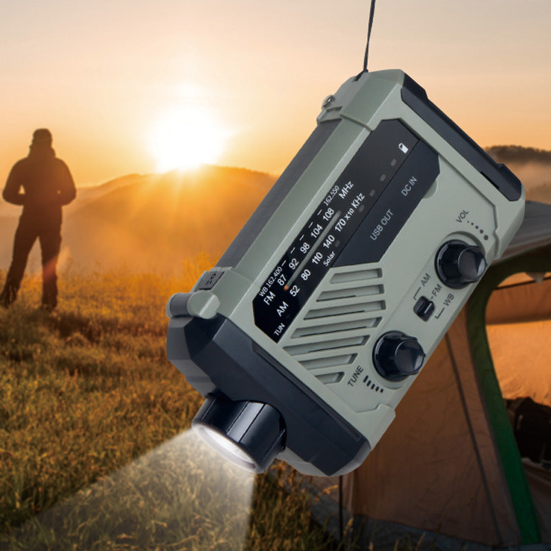 Multifunctional Solar Hand Crank Emergency Radio with Light and Alarm