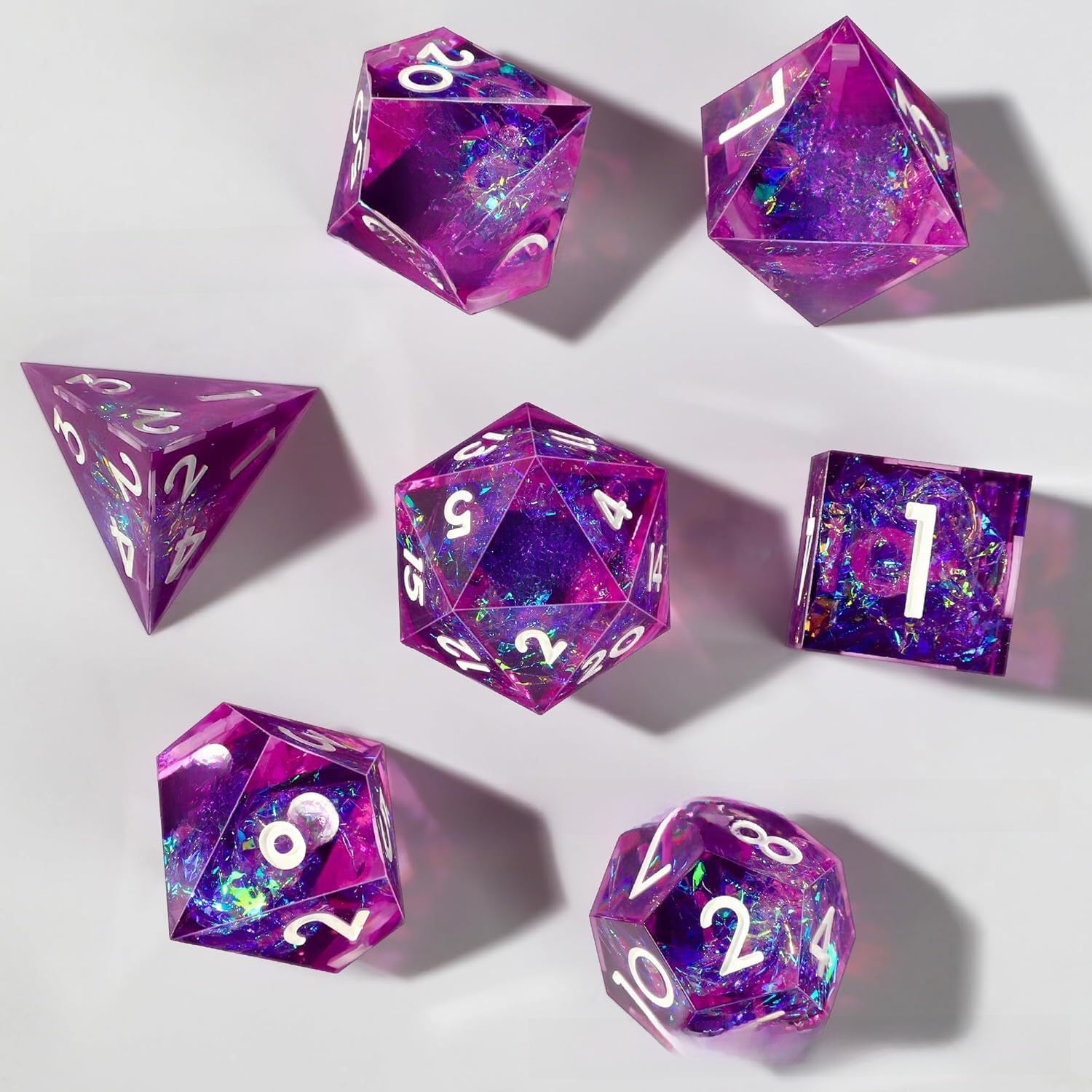 Epoxy Resin Polyhedral Dice Set for Tabletop RPG Games