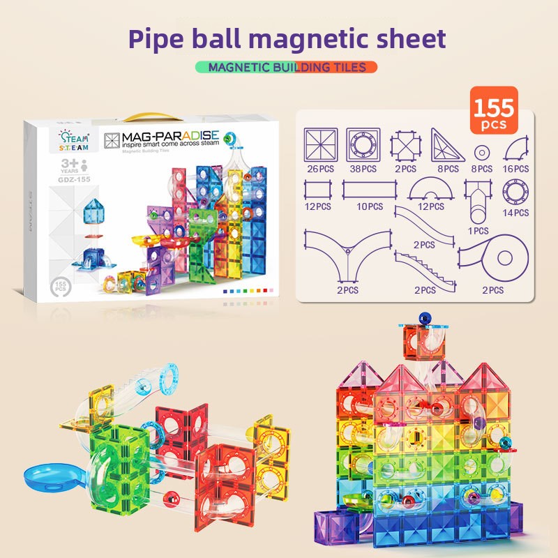 Diamond Surface Magnetic Tiles Stem  Building Block set Translucent Geometric 3D kits