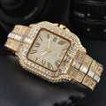 Men's Square Diamond Quartz Watch