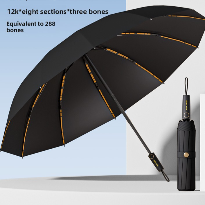 Reinforced Automatic Umbrella with Sun and Rain Protection