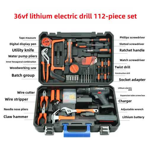 24V/36V Cordless Power Drill Set - Rechargeable Lithium-Ion Electric Driver Combo Kit, 35 to 112-Piece Complete Hardware Tool Kit with Storage Case