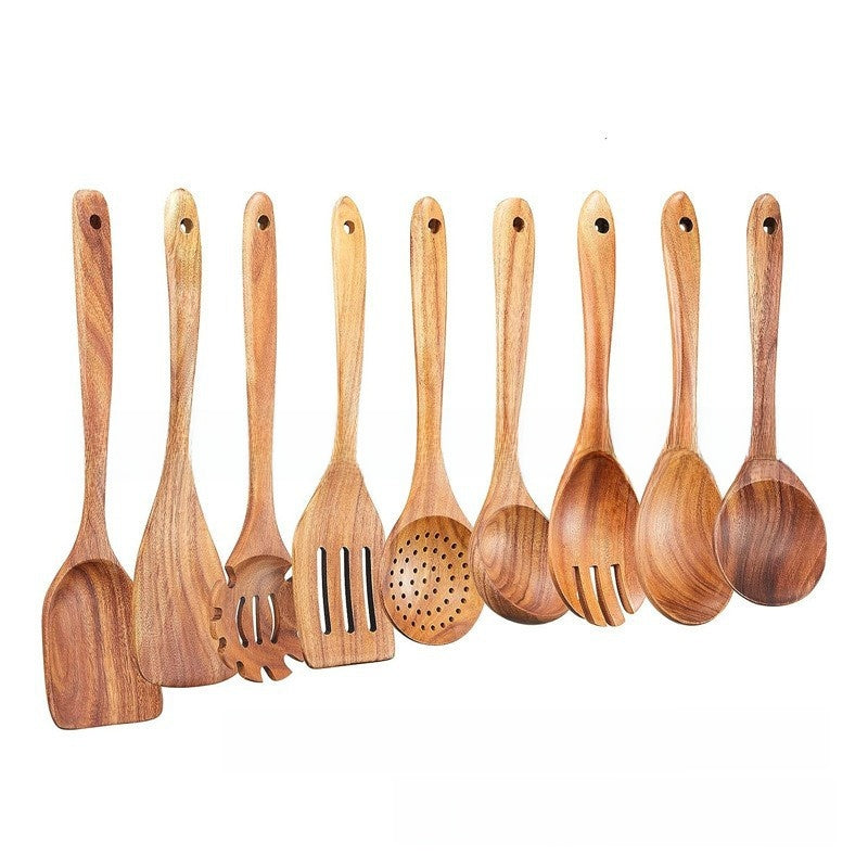 Acacia Wood 9-Piece Kitchen Utensil Set