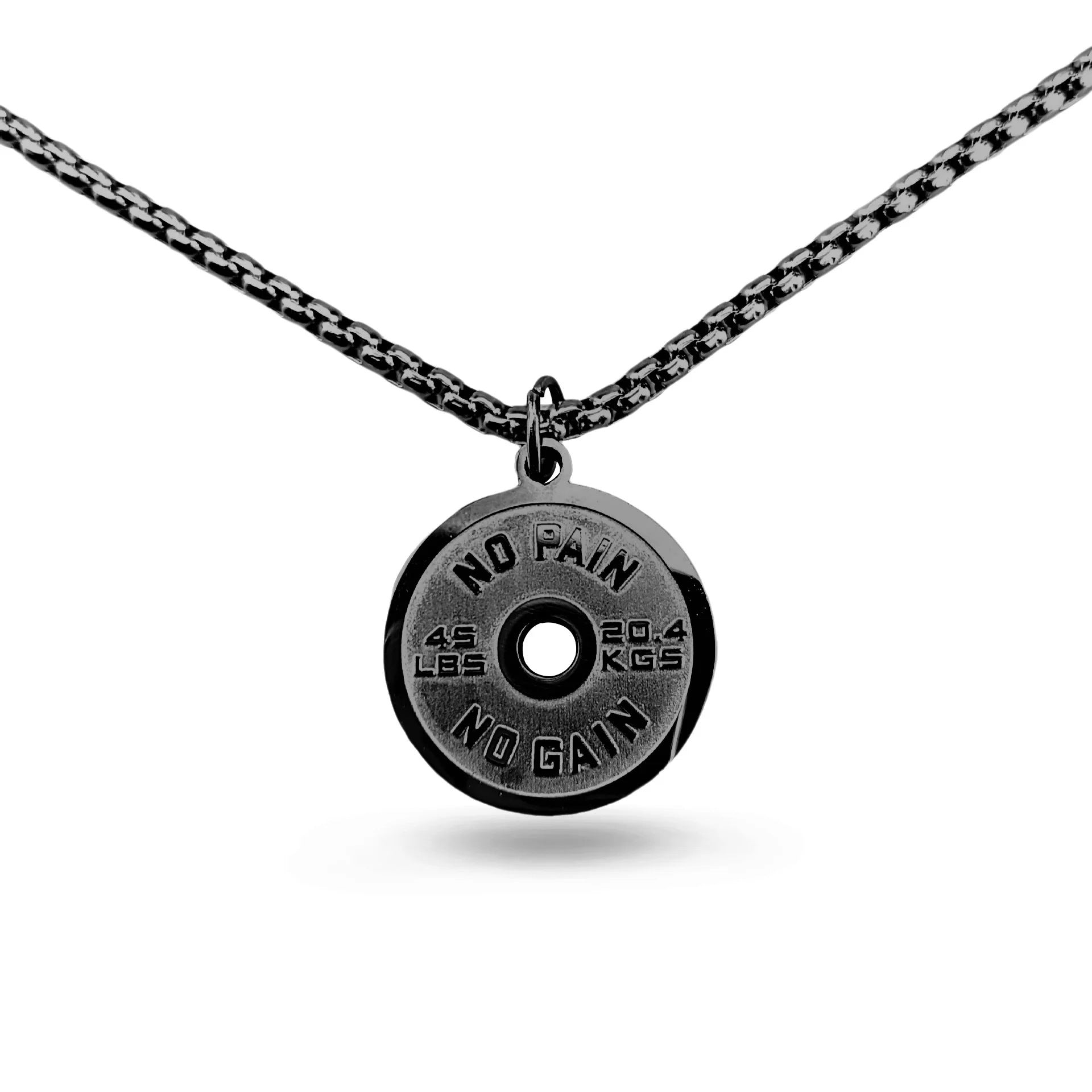 Geometric Barbell Plate Stainless Steel Necklace