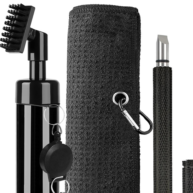 Golf Club Cleaning Set with Brush and Towel
