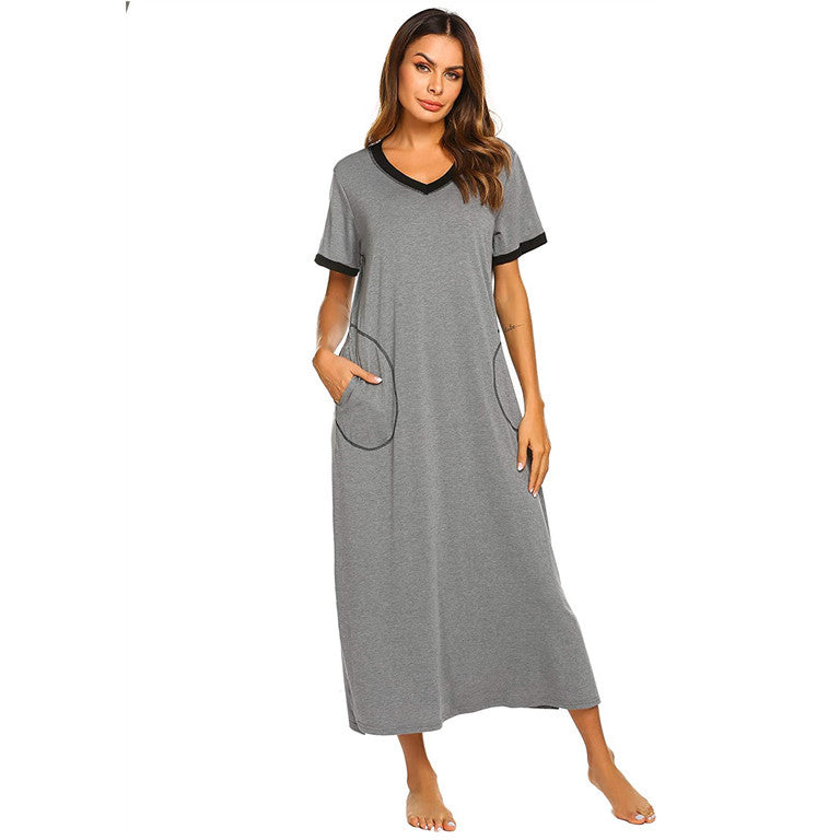 Womens Soft Cotton Pajama Set with Pockets