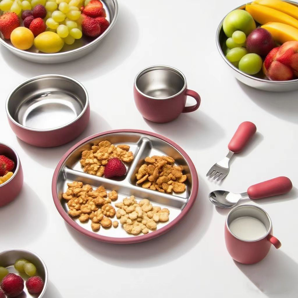 Stainless Steel Silicone Children's Feeding Set