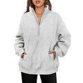 Womens Half Zip Stand Collar Sweatshirt