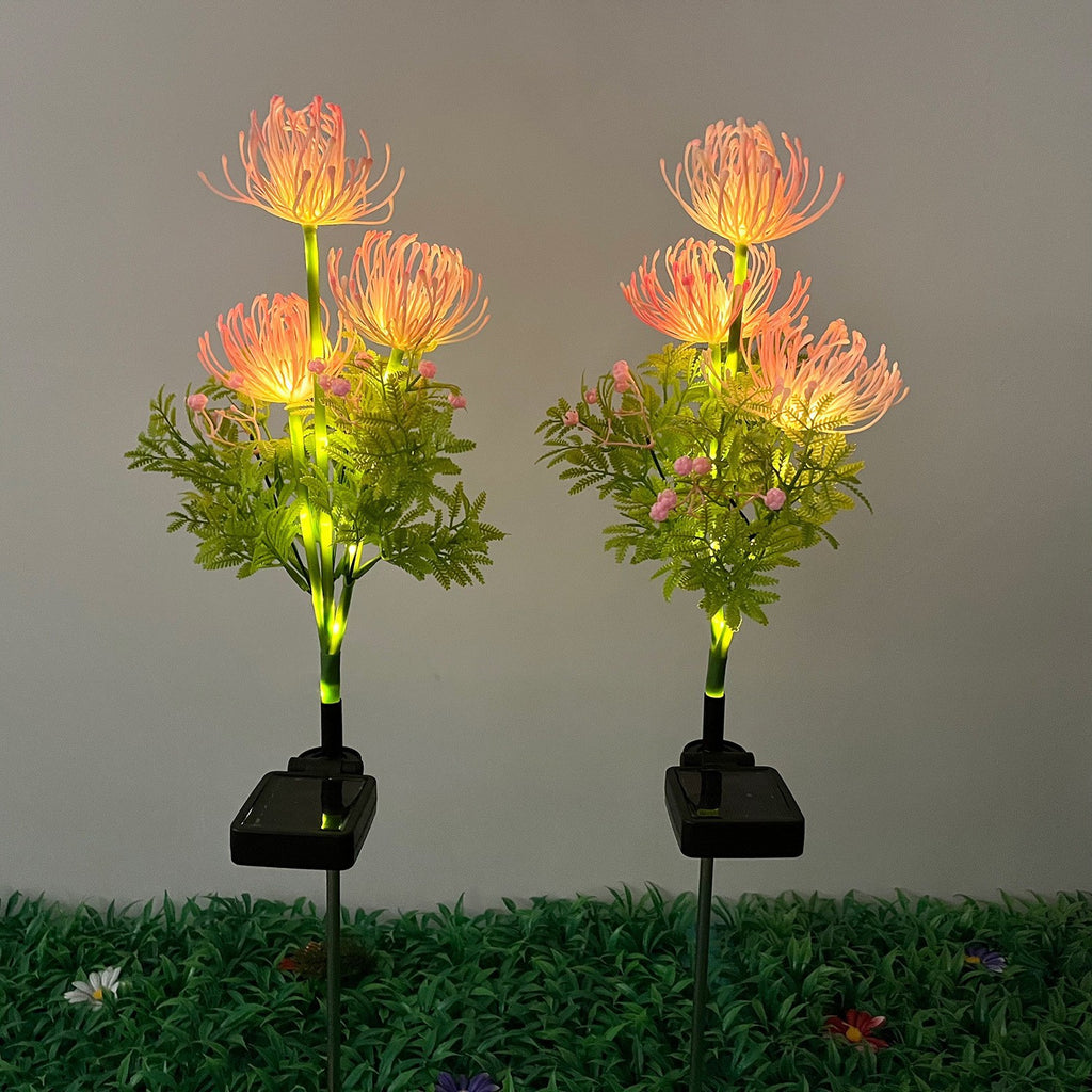 Aura Solar Spider Lily Garden Lights-Exotic Landscape Stakes with Glowing Stems