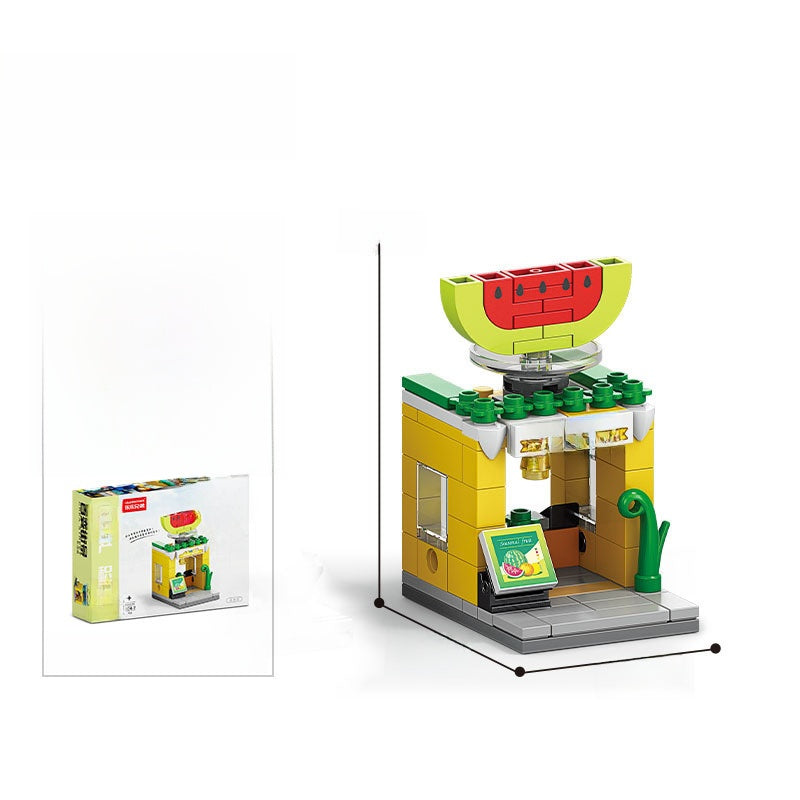 Mini Street View Building Blocks Set-Micro Architecture City Creator Bricks Toy, DIY Educational Village Model Kits for Kinds & Adults (Cafes, Shops & Castles)
