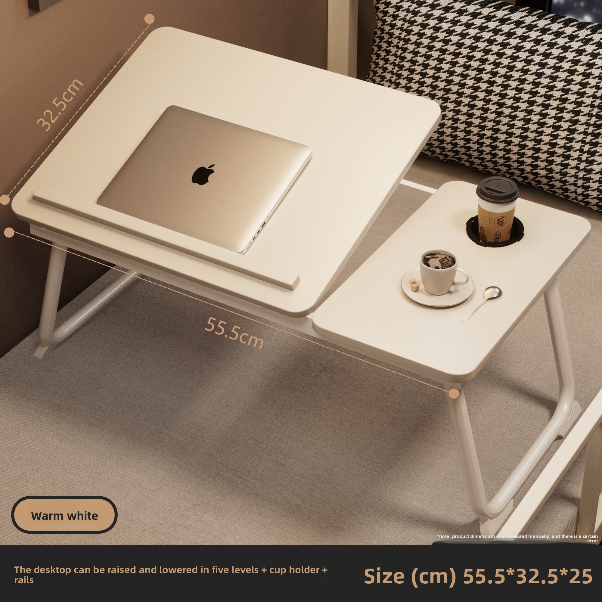 Adjustable Bed Table with Foldable Design