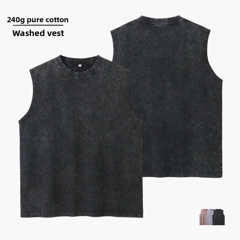 Mens Cotton Vintage Vest Loose Fit