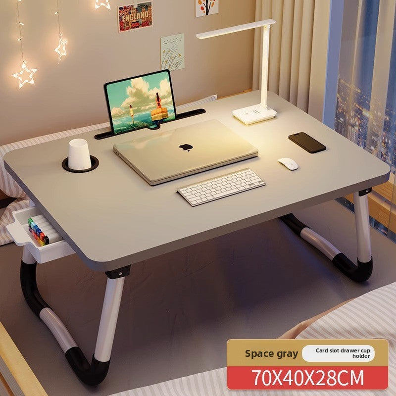 Foldable Bed Table with Storage Options