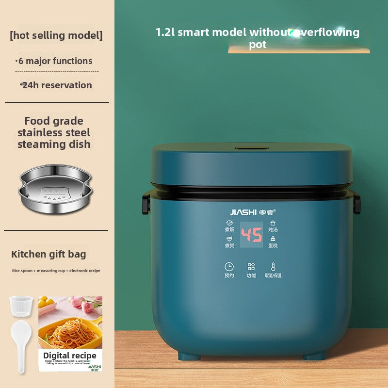 Mini Electric Rice Cooker For 1-2 People | Compact 200W Small Food Steamer & Warmer | Retro Square Multi-Functional Cooker For Apartments & Dorms