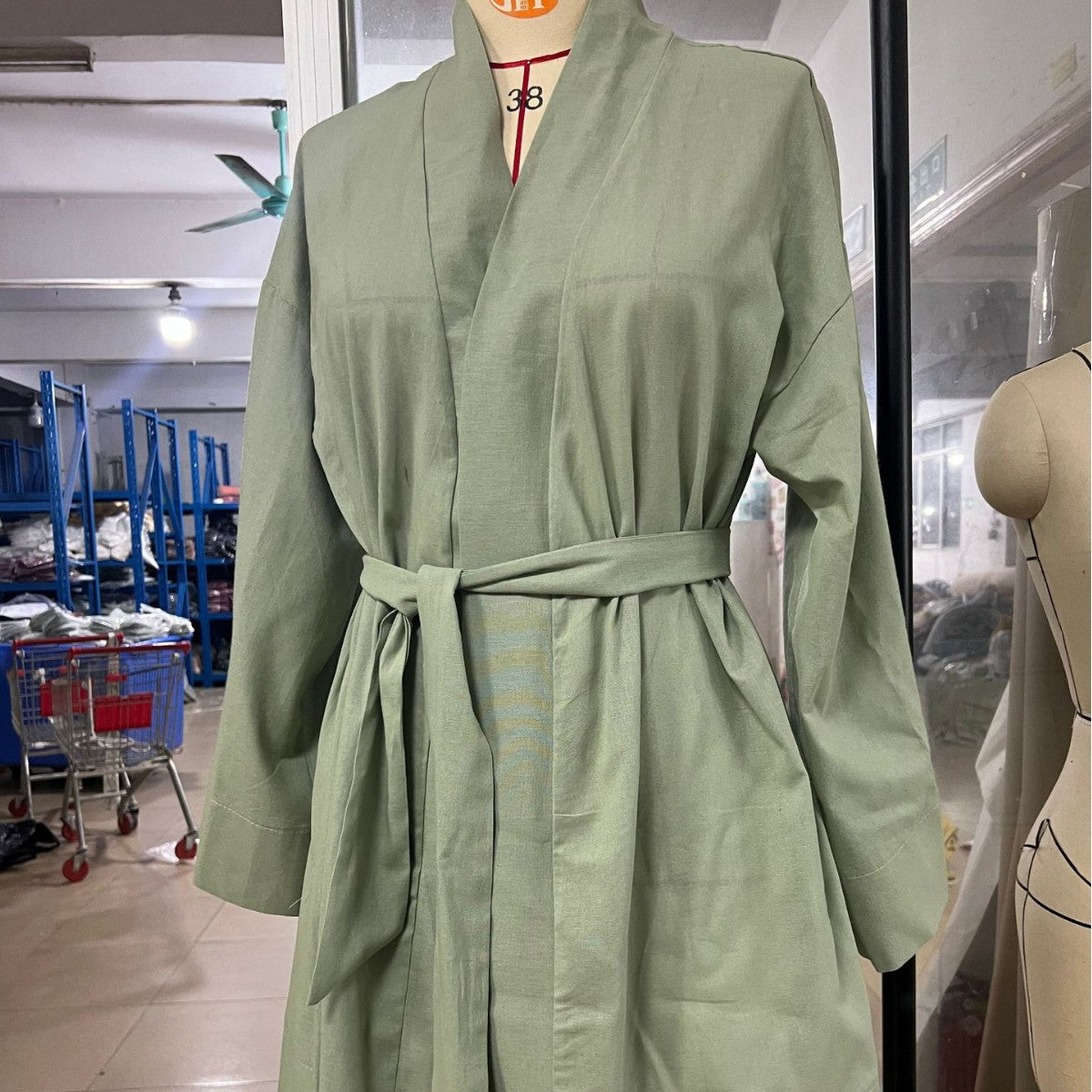 Cotton Linen Hooded Shirt Dress