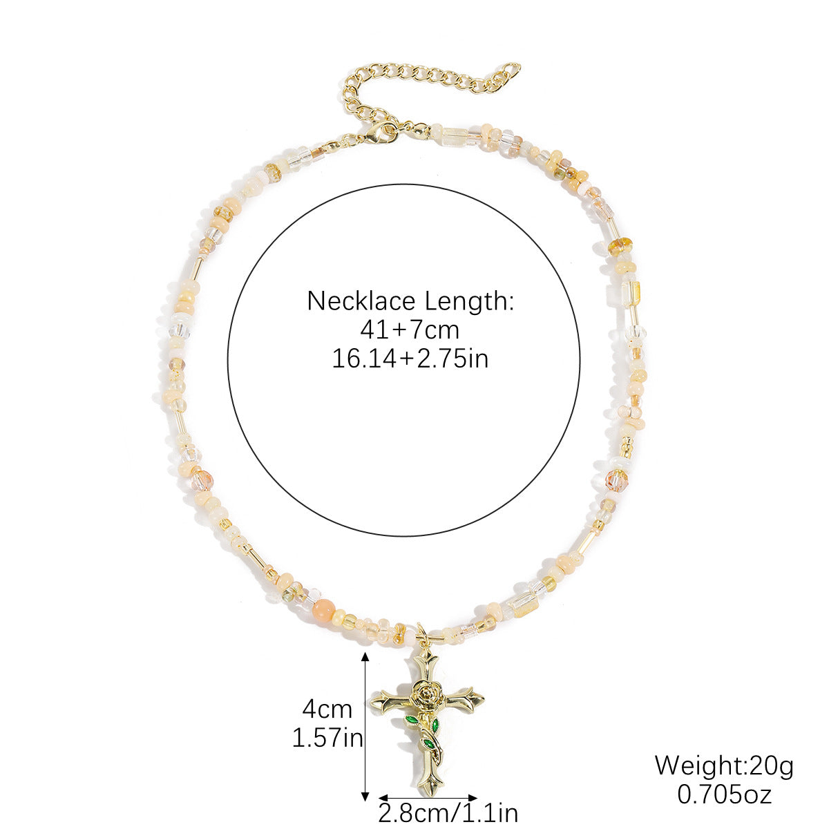 Zircon Cross Pendant Necklace