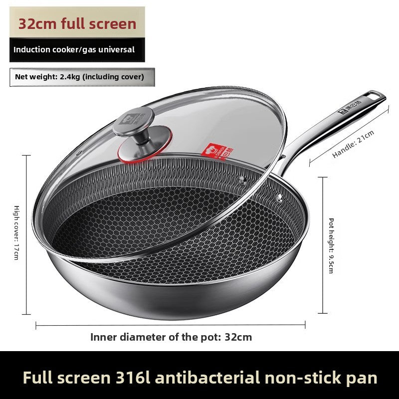 Stainless Steel Honeycomb Non-Stick Wok