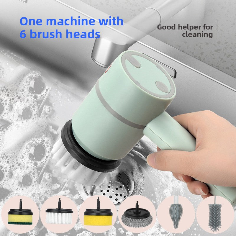 Electric Household Cleaning Brush with Replaceable Heads