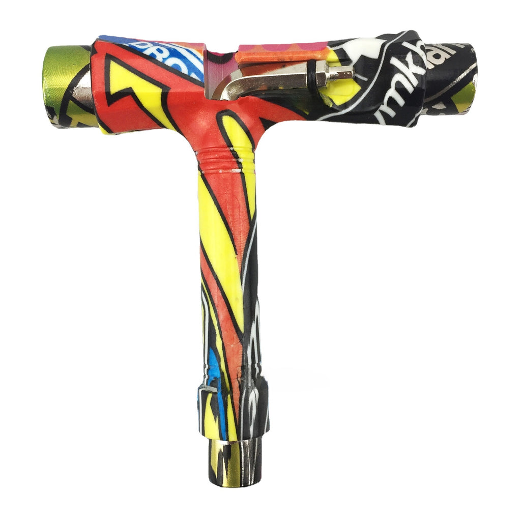 Multi-functional skateboard T-shaped tool