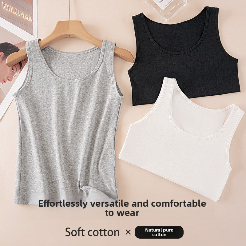 Adjustable Strap Cotton Vest for Women