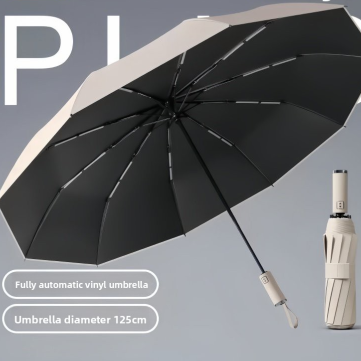 Reinforced Automatic Umbrella with Sun and Rain Protection