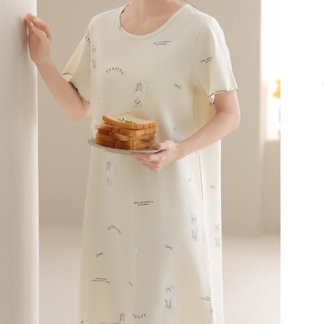 Women Cotton Sleep Nightgown Home Dress